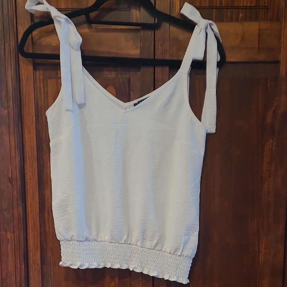 1. State White Tank Top with Tie Straps